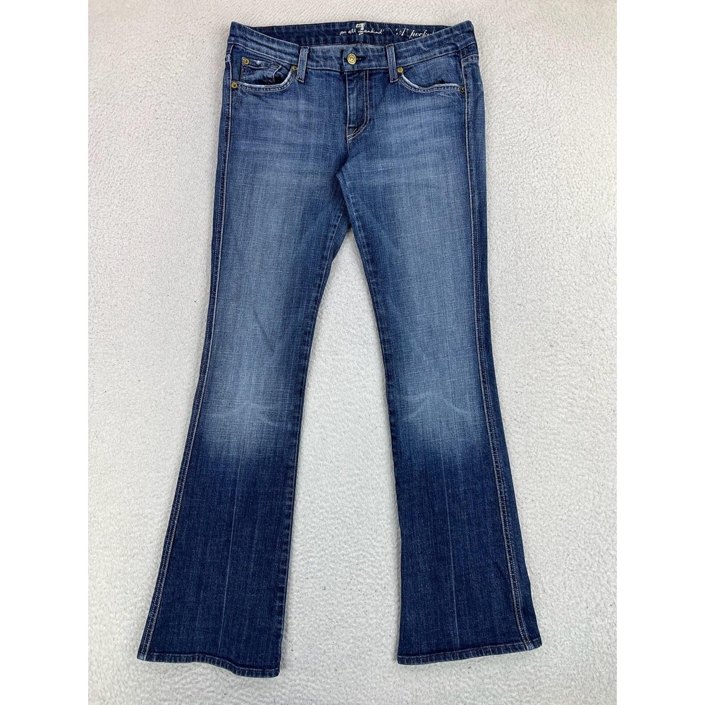 7 For All Mankind A Pocket Bootcut Jeans Womens 10 Blue Med Wash Low Rise